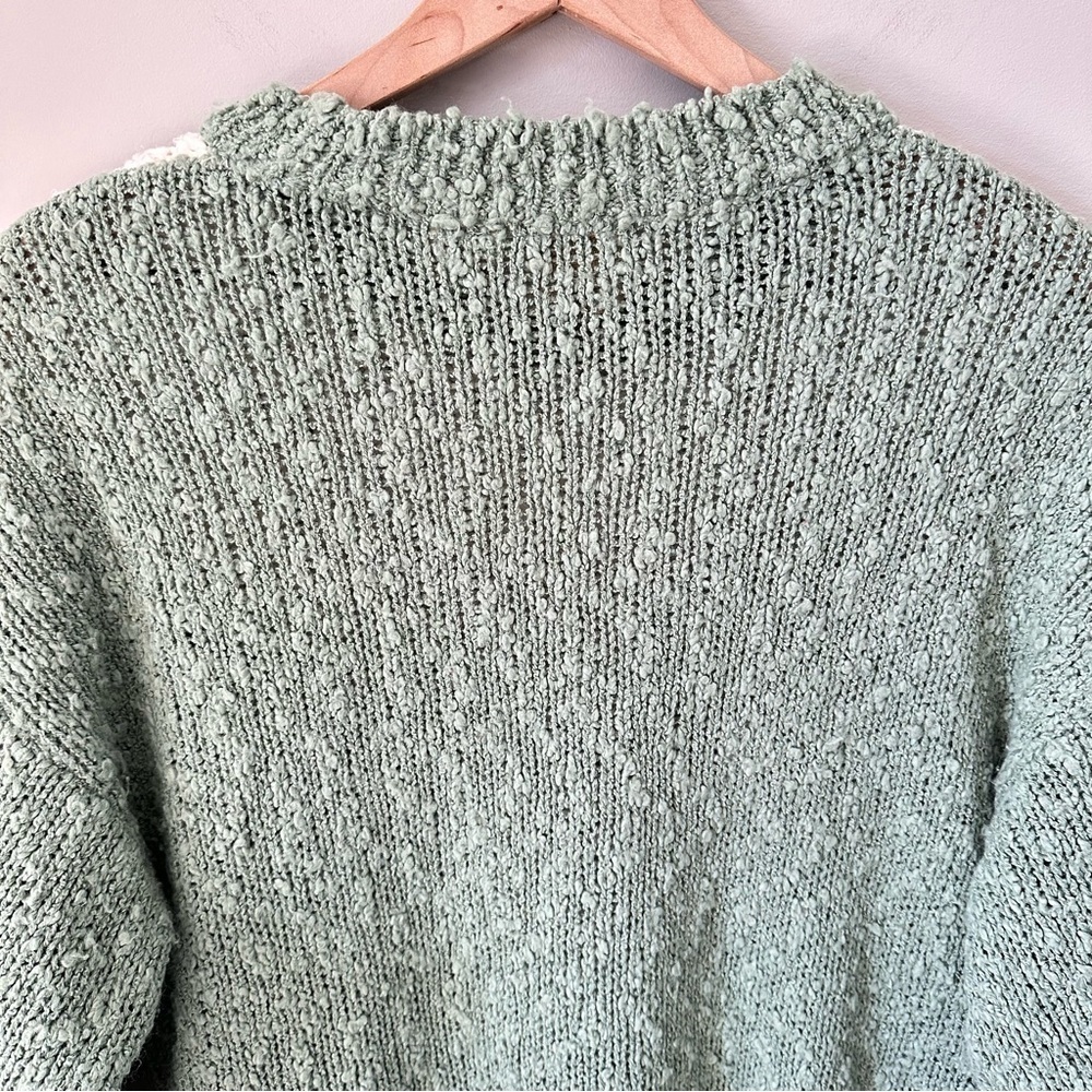 Needles & Yarn Vintage Sweater Large Green Embellished Top Cottage Granny - Picture 12 of 15